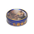 Christmas Holiday Food Grade customize Round Tin Box For Cookies customized round cookie tin can